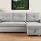 92" Light Gray Polyester Blend Convertible Futon Sleeper Sofa With Black Legs