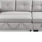 92" Light Gray Polyester Blend Convertible Futon Sleeper Sofa With Black Legs