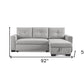 92" Light Gray Polyester Blend Convertible Futon Sleeper Sofa With Black Legs