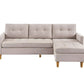 87" Beige Polyester Blend Sofa With Ottoman With Natural Legs