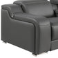 Dark Gray Italian Leather Power Reclining L Shaped Five Piece Corner Sectional