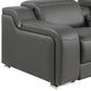 Dark Gray Italian Leather Power Reclining L Shaped Six Piece Corner Sectional With Console