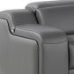 Dark Gray Italian Leather Power Reclining L Shaped Six Piece Corner Sectional With Console