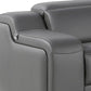 Dark Gray Italian Leather Power Reclining L Shaped Six Piece Corner Sectional With Console