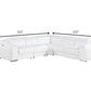 White Italian Leather Power Reclining L Shaped Five Piece Corner Sectional