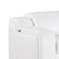 White Italian Leather Power Reclining L Shaped Five Piece Corner Sectional