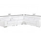 White Italian Leather Power Reclining L Shaped Six Piece Corner Sectional With Console