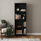 71" Black Wood Four Tier Bookcase