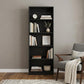 71" Black Wood Five Tier Bookcase