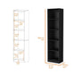 70" Black Wood Five Tier Bookcase