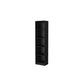 70" Black Wood Five Tier Bookcase