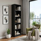 70" Black Wood Five Tier Bookcase