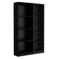 Set of Two Black Wood Multi Tier Bookcases