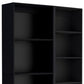 Set of Two Black Wood Multi Tier Bookcases
