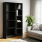 Set of Two Black Wood Multi Tier Bookcases