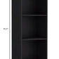 71" Black Five Tier Bookcase