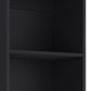 71" Black Five Tier Bookcase with Two doors