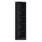 Set of Three Black Five Tier Bookcase
