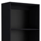 Set of Three Black Wood Five Tier Bookcase