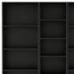 Set of Three Black Wood Five Tier Bookcase
