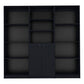 71" Black Five Tier Bookcase with Two doors