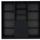 71" Black Five Tier Bookcase with Two doors