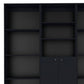 71" Black Five Tier Bookcase with Two doors