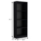 71" Black Five Tier Bookcase with Two doors