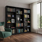 Set of Three Black Wood Four Tier Bookcases