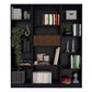 71" Black Four Tier Bookcase