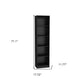71" Black Five Tier Bookcase with Four Doors