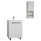 24" White Wood Freestanding Bathroom Vanity With Sink And Medicine Cabinet