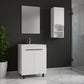 24" White Wood Freestanding Bathroom Vanity With Sink And Medicine Cabinet