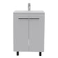 24" White Wood Freestanding Bathroom Vanity With Sink And Medicine Cabinet With Mirror