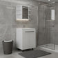 24" White Wood Freestanding Bathroom Vanity With Sink And Medicine Cabinet With Mirror