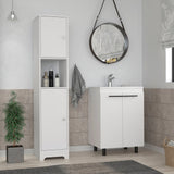 16" White Wood Freestanding Bathroom Vanity With Sink