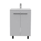 16" White Wood Freestanding Bathroom Vanity With Sink