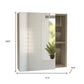 18" Natural Wood Freestanding Bathroom Vanity With White Sink And Medicine Cabinet With Mirror