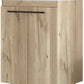 18" Natural Wood Freestanding Bathroom Vanity With White Sink And Medicine Cabinet With Mirror