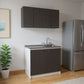 47" Black and White Wall mounted Accent Cabinet With Five Shelves