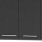 47" Black and White Wall mounted Accent Cabinet With Five Shelves