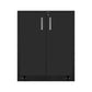 28" Black Wall mounted Accent Cabinet With Four Shelves