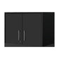 28" Black Wall mounted Accent Cabinet With Four Shelves And Six Drawers