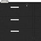 28" Black Wall mounted Accent Cabinet With Four Shelves And Six Drawers