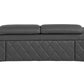 70" Dark Gray And Silver Metallic Leather Loveseat