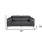 70" Dark Gray And Silver Metallic Leather Loveseat