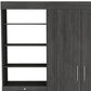 79" Gray Wood Two Door Three Drawer Combo Dresser