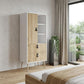 20" White and Natural Two Drawer Chest