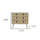32" White and Natural Three Drawer Dresser