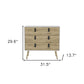 32" White and Natural Three Drawer Dresser